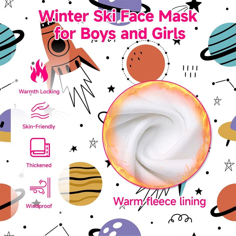 Wandx Winter Kids Balaclava Face Mask Full Fleece Gaiter Ski Mask Neck Warmer for Cold Weather Windproof Face Cover for Boys Girls - Image 2